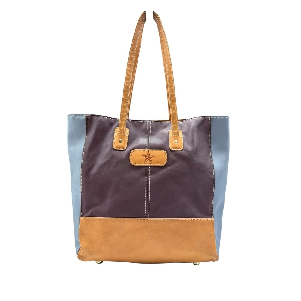 Jon Hart Alamo Tote Star Emblem Leather/Nylon Tote Bag Shoulder Bag